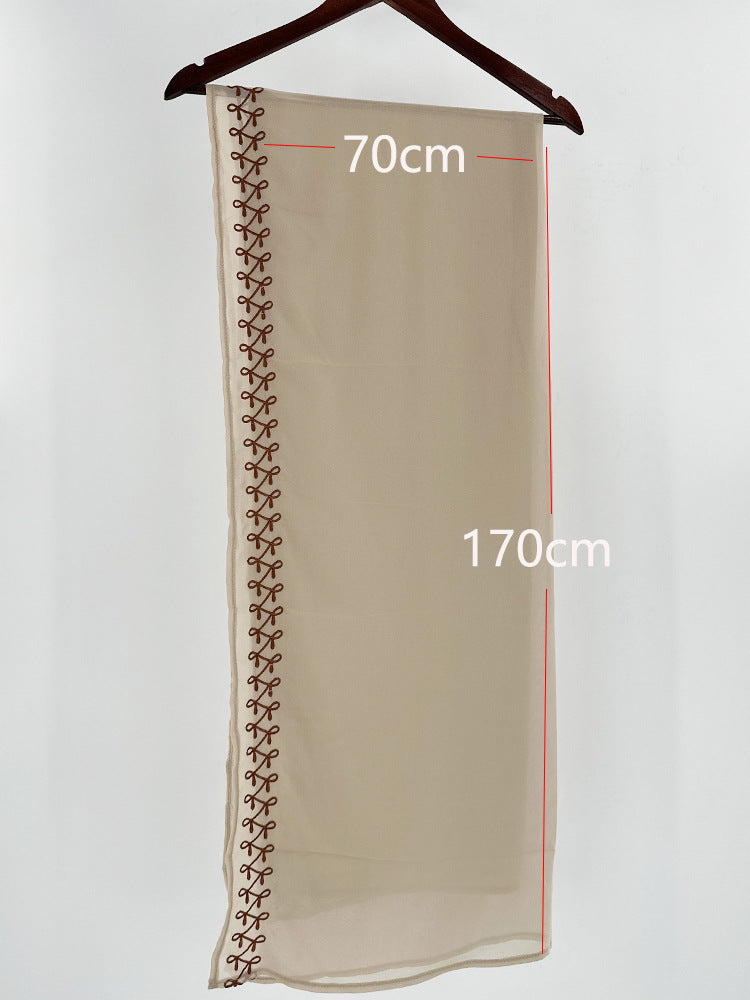Women's Embroidered Abaya Dress with Bat Sleeves