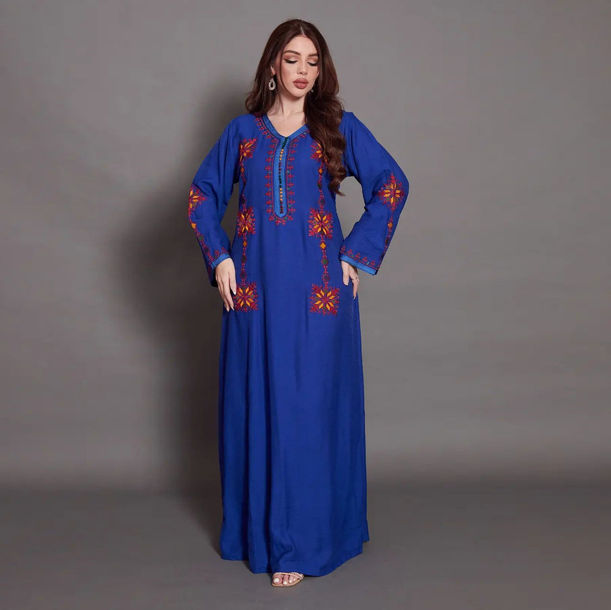 Embroidered Muslim Abaya Dress