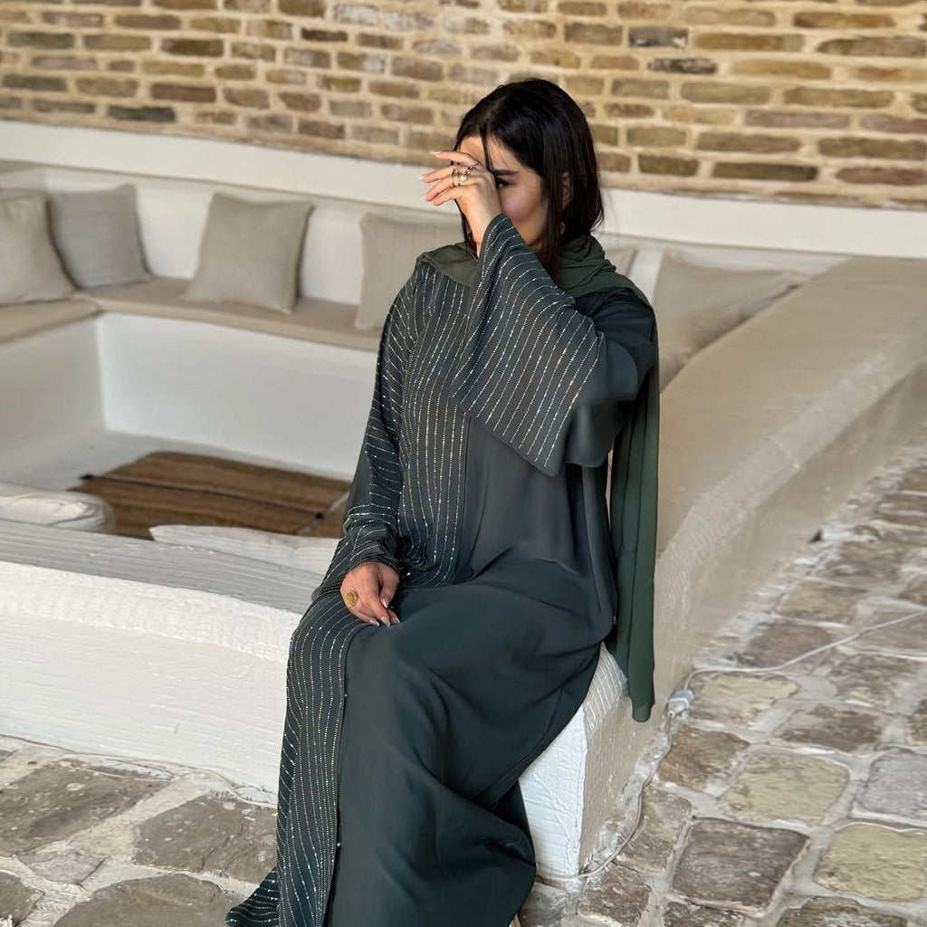 Women's Rhinestone Abaya Dress