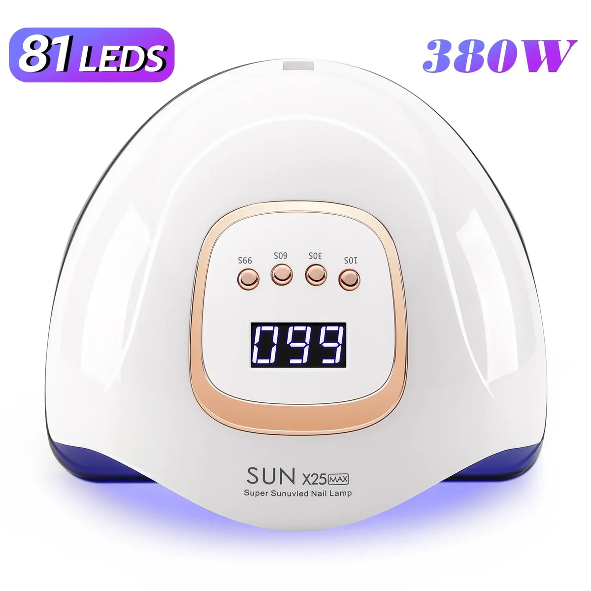 مصباح تجفيف أظافر UV LED بقوة 380 واط و84 لمبة - بحساس تلقائي وتجفيف سريع