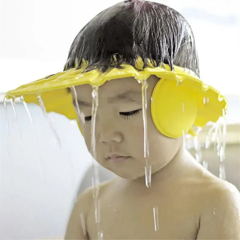 Adjustable Baby Bathing Shampoo Shield Cap