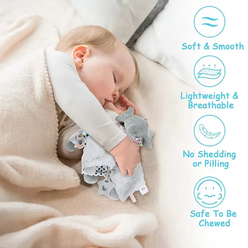 Personalised Baby Comforter with Silicone Teether — Custom Name Gift