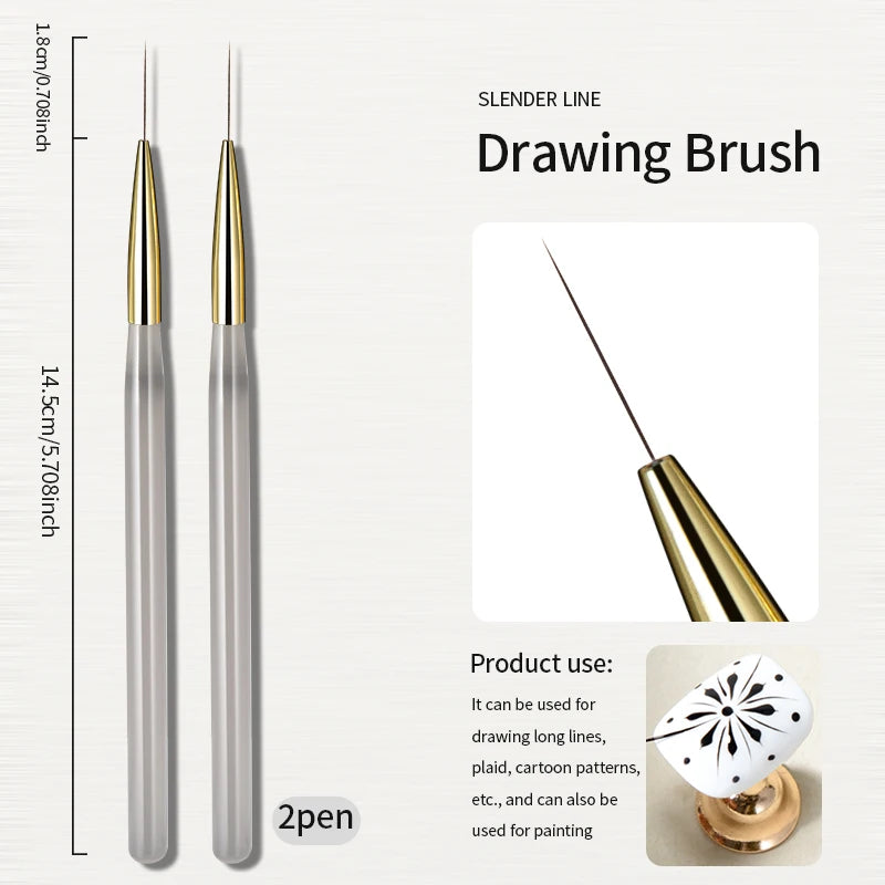 فرشاة رسم أظافر دقيقة لرسومات النيل آرت - أدوات تصميم أظافر احترافية