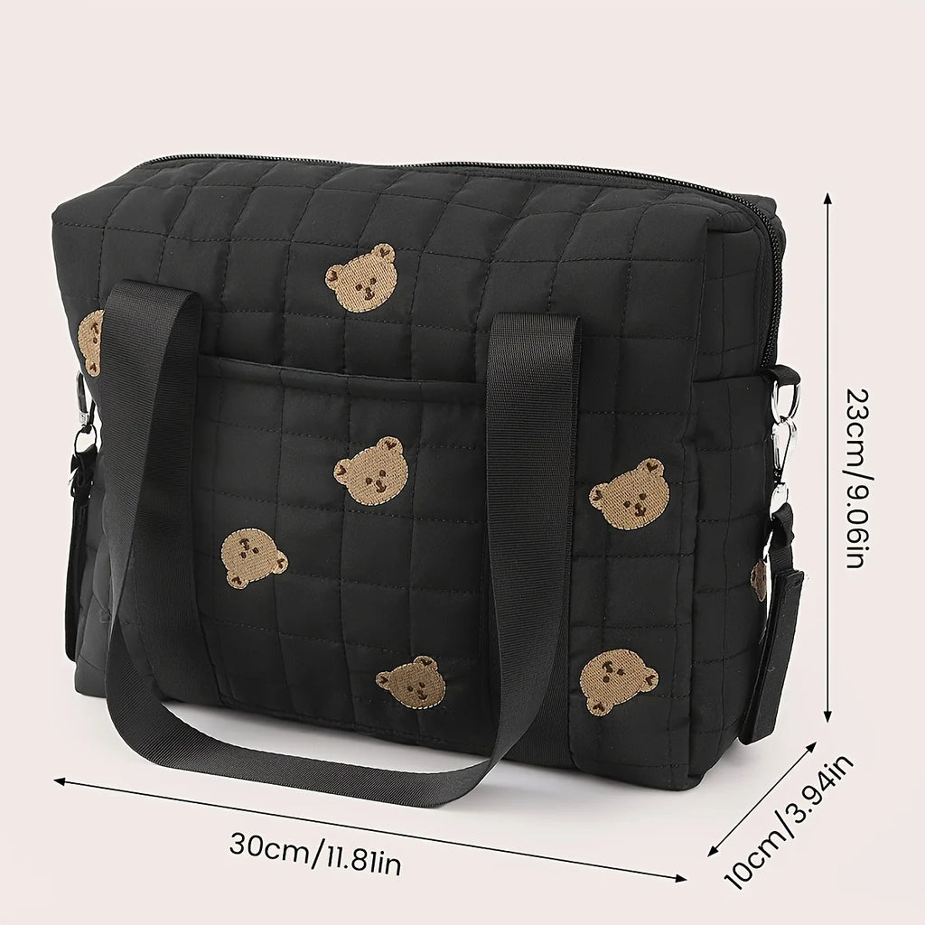 حقيبة تنظيم لعربة الطفل بتصميم دبدوب — سعة كبيرة للأمهات الدائمة التنقل