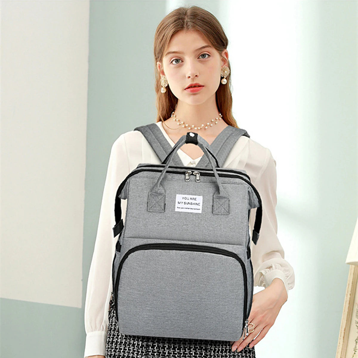 Foldable Diaper Bag Backpack with Changing Station
