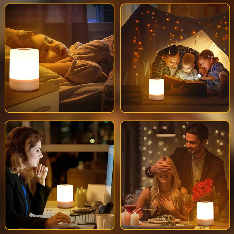 Rechargeable Touch Night Light — Dimmable Bedside Lamp for Kids