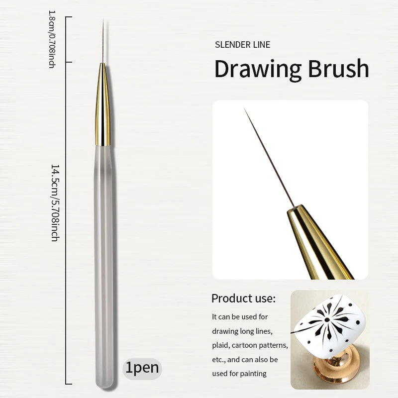 فرشاة رسم أظافر دقيقة لرسومات النيل آرت - أدوات تصميم أظافر احترافية