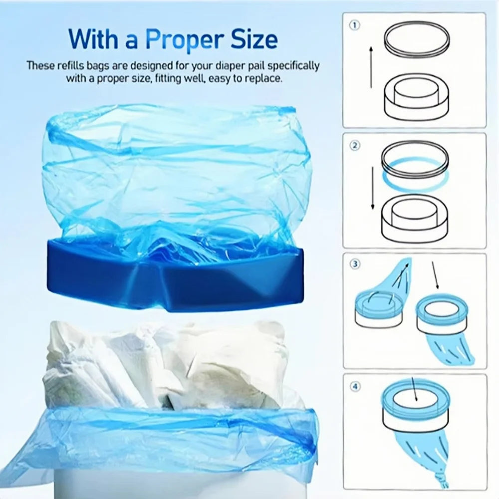 Scented Nappy Disposal Refill Bags — 7-Layer Odour Control