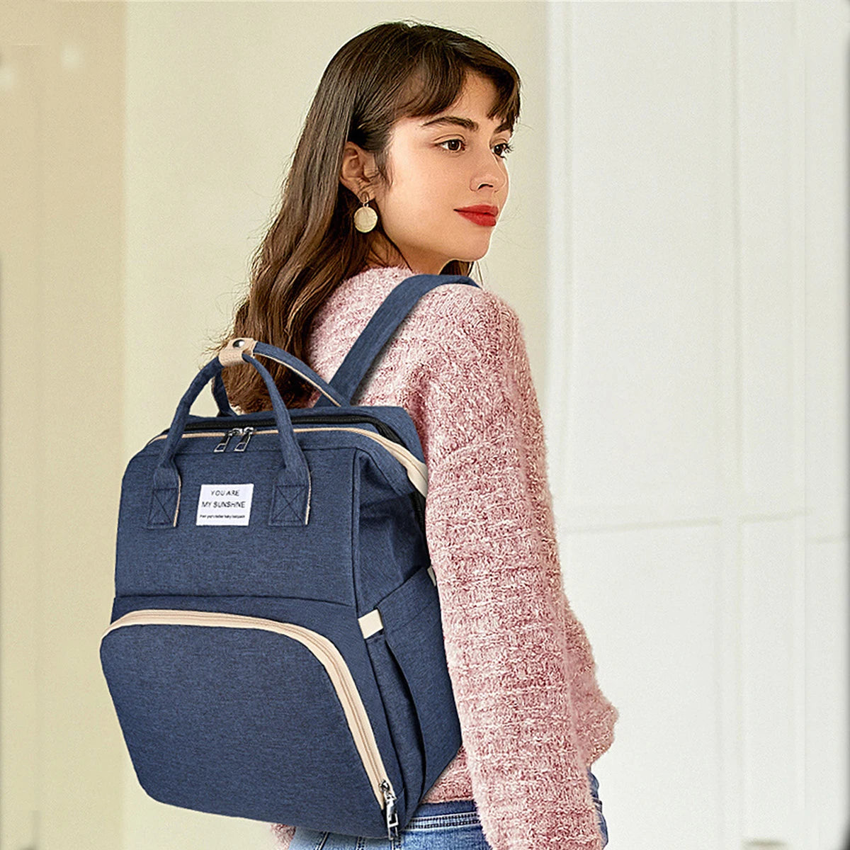 Foldable Diaper Bag Backpack with Changing Station