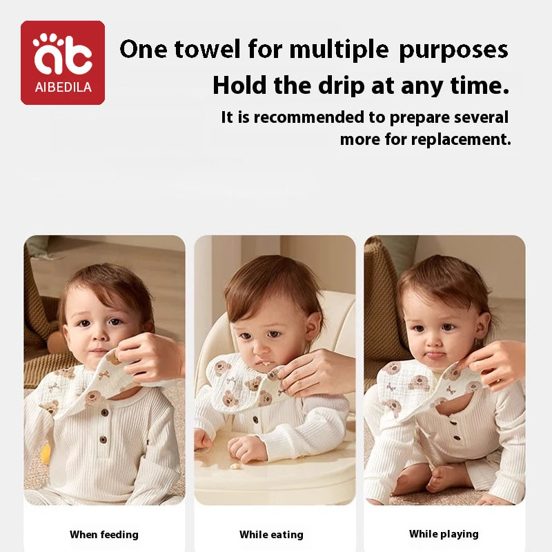 Soft Cotton Baby Bandana Bibs — Burp Cloth Set