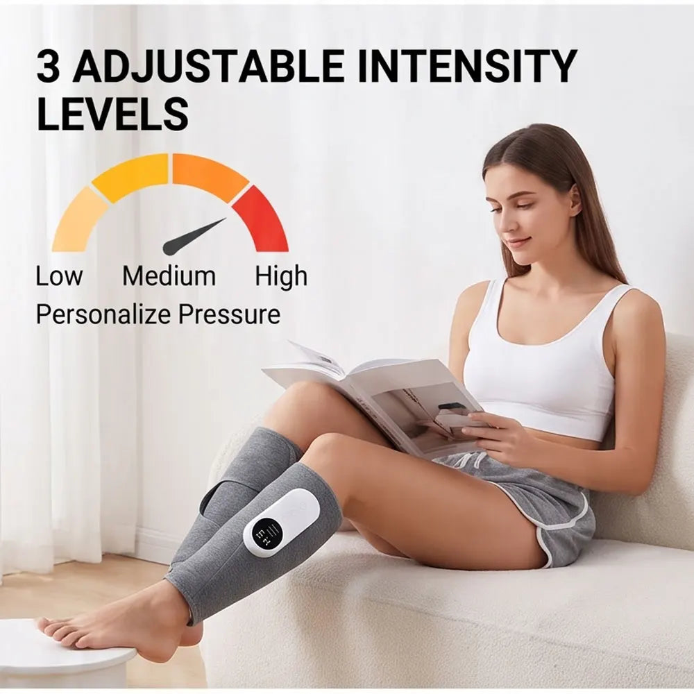 جهاز تدليك السمانة الكهربائي 360° بالضغط الهوائي والتسخين - قابل للشحن