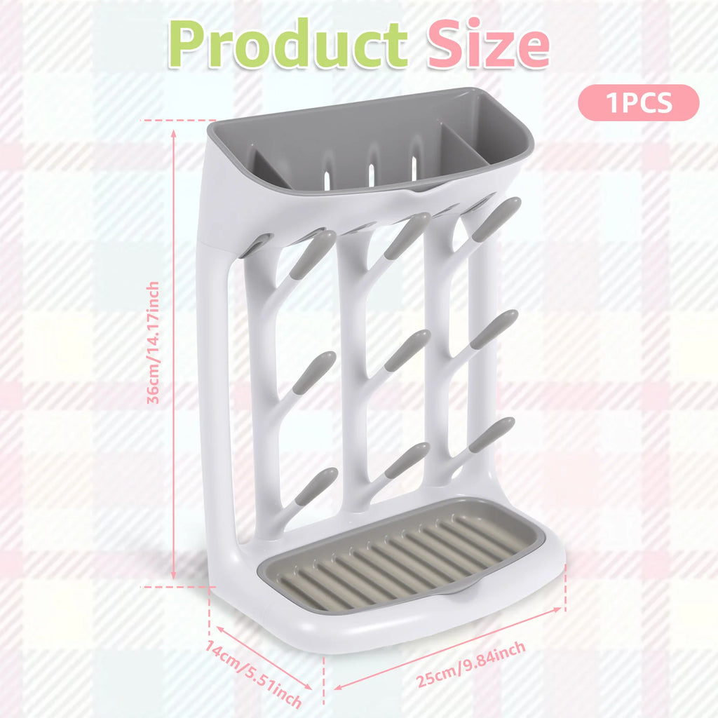Countertop Baby Bottle Drying Rack — Detachable Tray