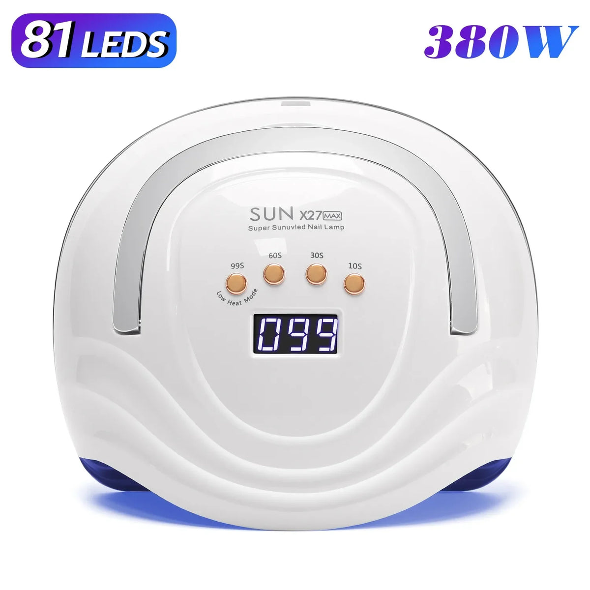 مصباح تجفيف أظافر UV LED بقوة 380 واط و84 لمبة - بحساس تلقائي وتجفيف سريع