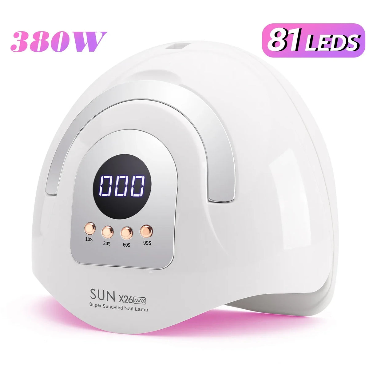 مصباح تجفيف أظافر UV LED بقوة 380 واط و84 لمبة - بحساس تلقائي وتجفيف سريع