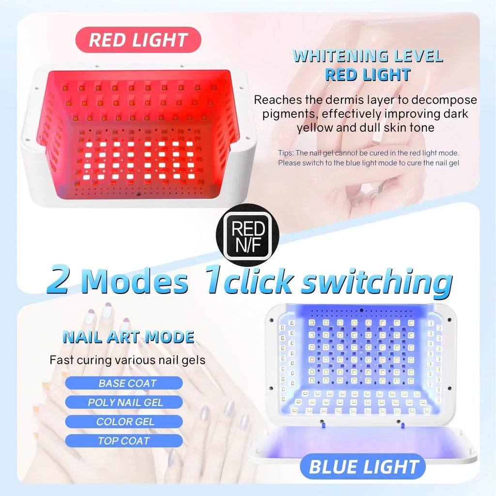مصباح تجفيف أظافر UV LED بقوة 480 واط و108 لمبة - بوضع تبييض ومساحة كبيرة