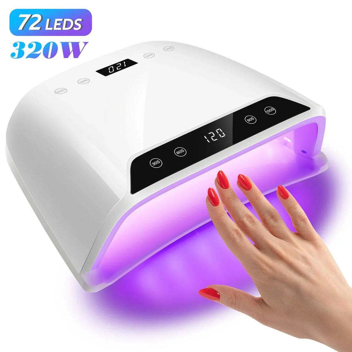 مصباح تجفيف أظافر UV LED بقوة 480 واط و108 لمبة - بوضع تبييض ومساحة كبيرة