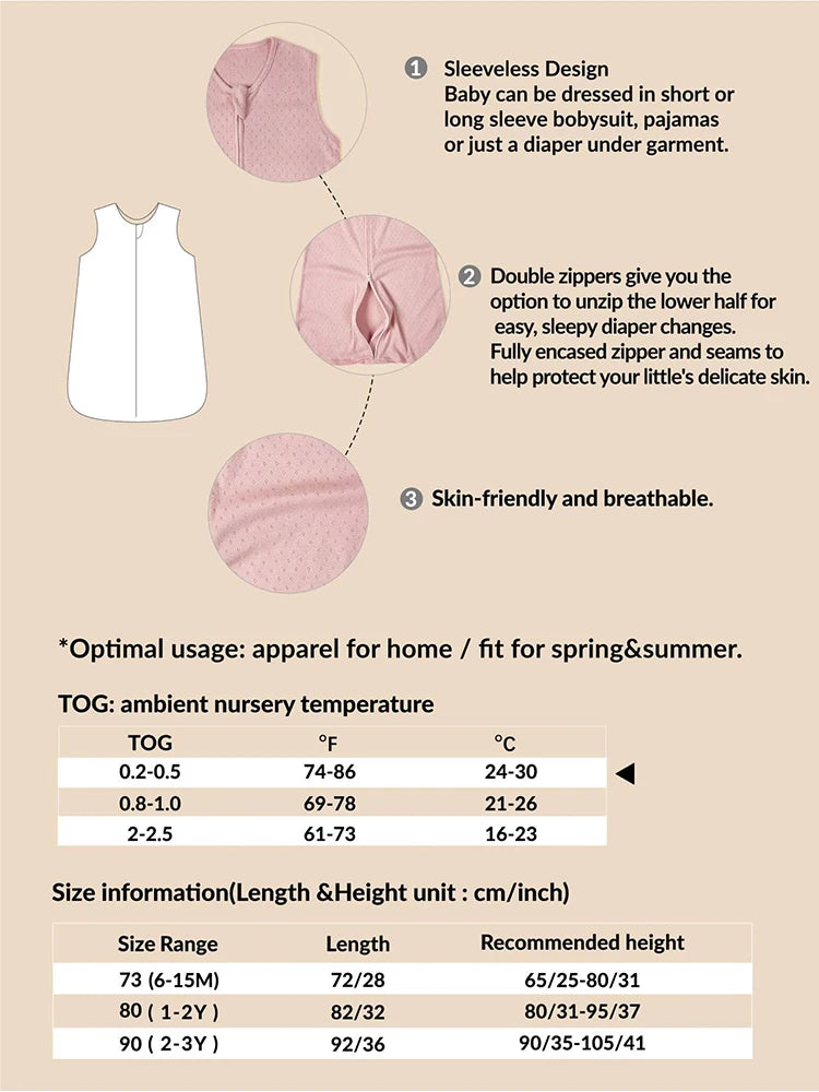 Cotton Newborn Sleeping Bag — Adjustable Swaddle Wrap