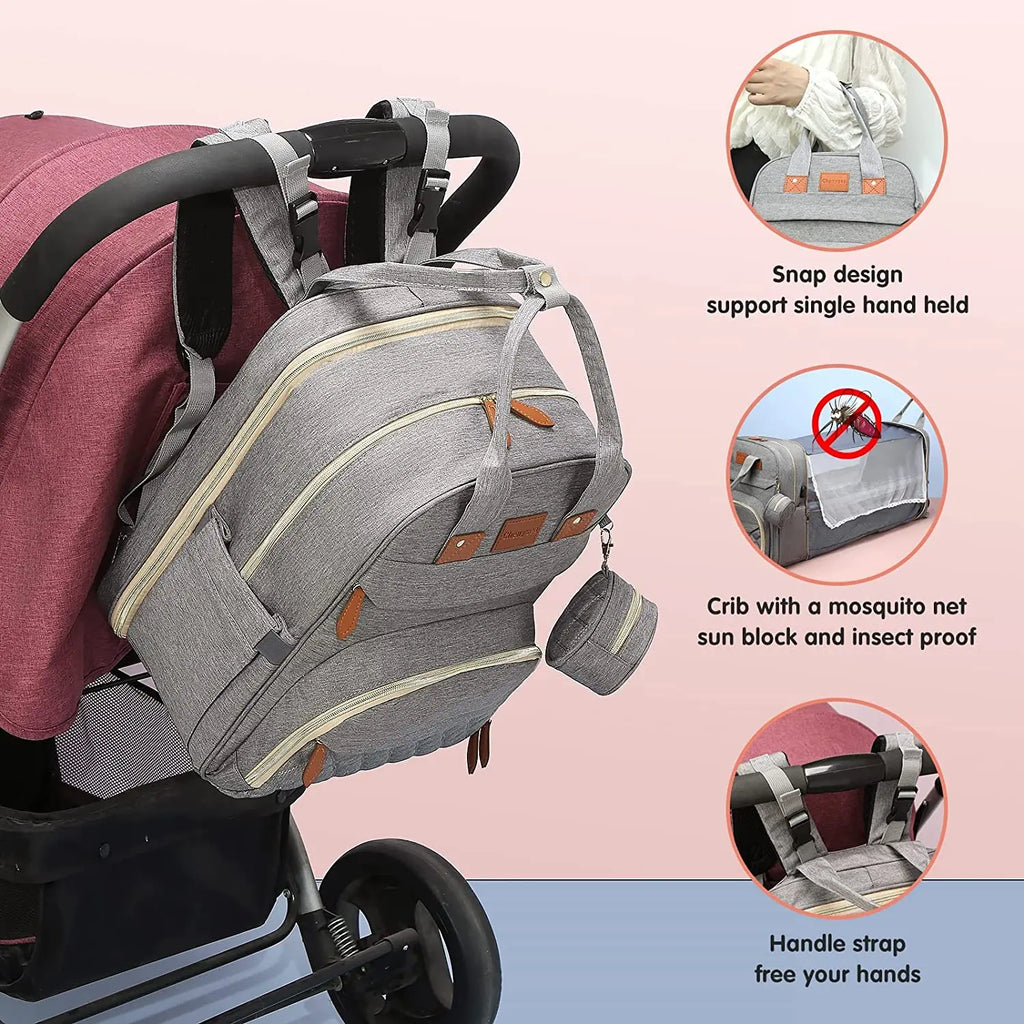 3-in-1 Diaper Bag Backpack with Changing Station & USB Charging