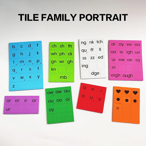 Magnetic letter tiles for learning reading and phonics