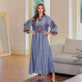 Embroidered Loose Fit Abaya Dress for Women