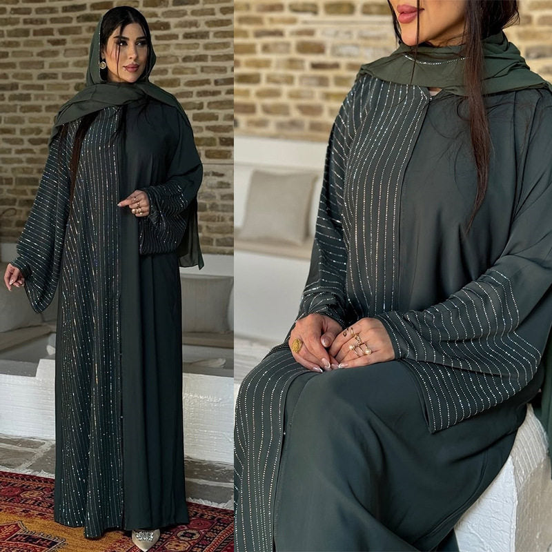 Women's Rhinestone Abaya Dress